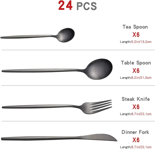 Sleek Matte Cutlery Set – Stylish & Durable Design